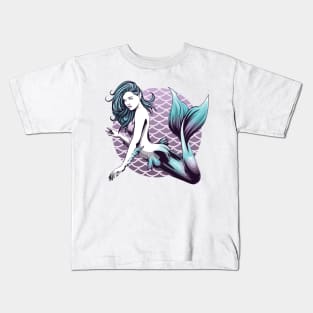 Teal and Purple Mermaid Kids T-Shirt